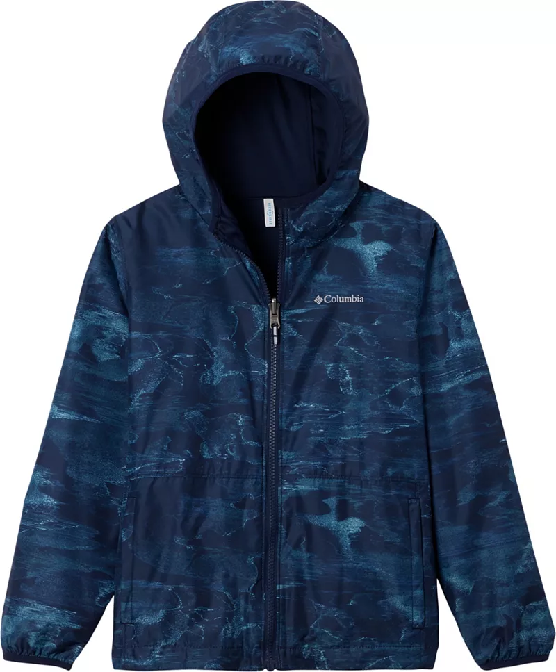 

Молодежная двусторонняя куртка-дождевик Columbia Pixel Grabber, цвет Collegiate Navy Beachwood