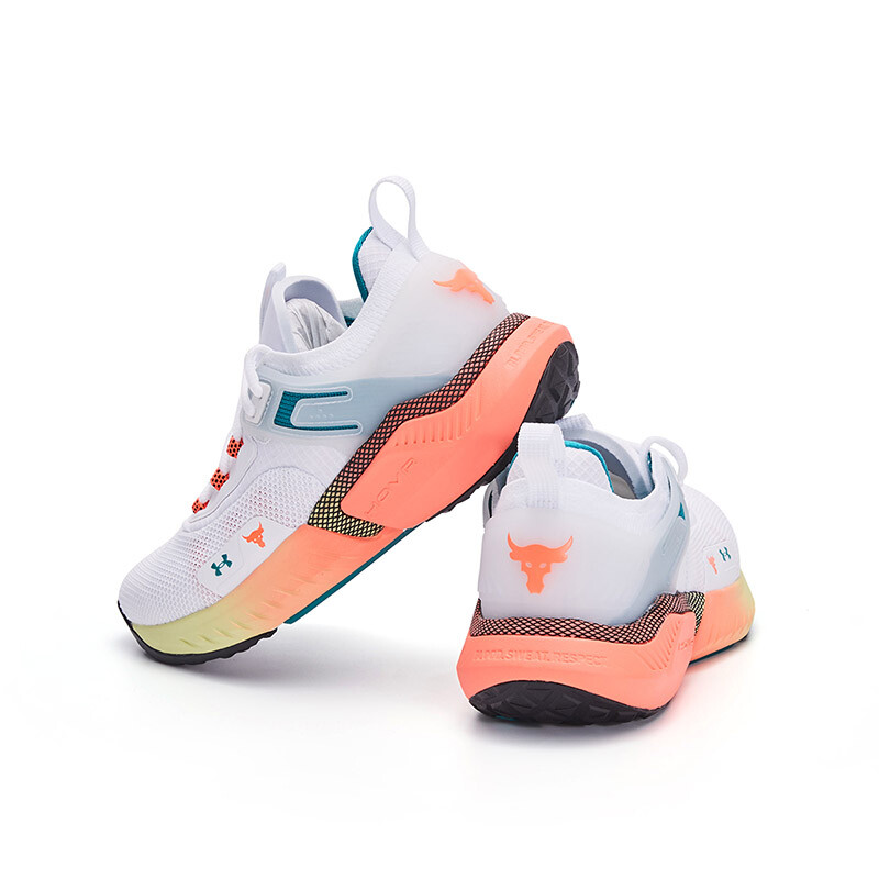 Project Rock 5 Kids Кроссовки детские низкие оранжевые/зеленые/белые Under Armour, белый — фото 4
