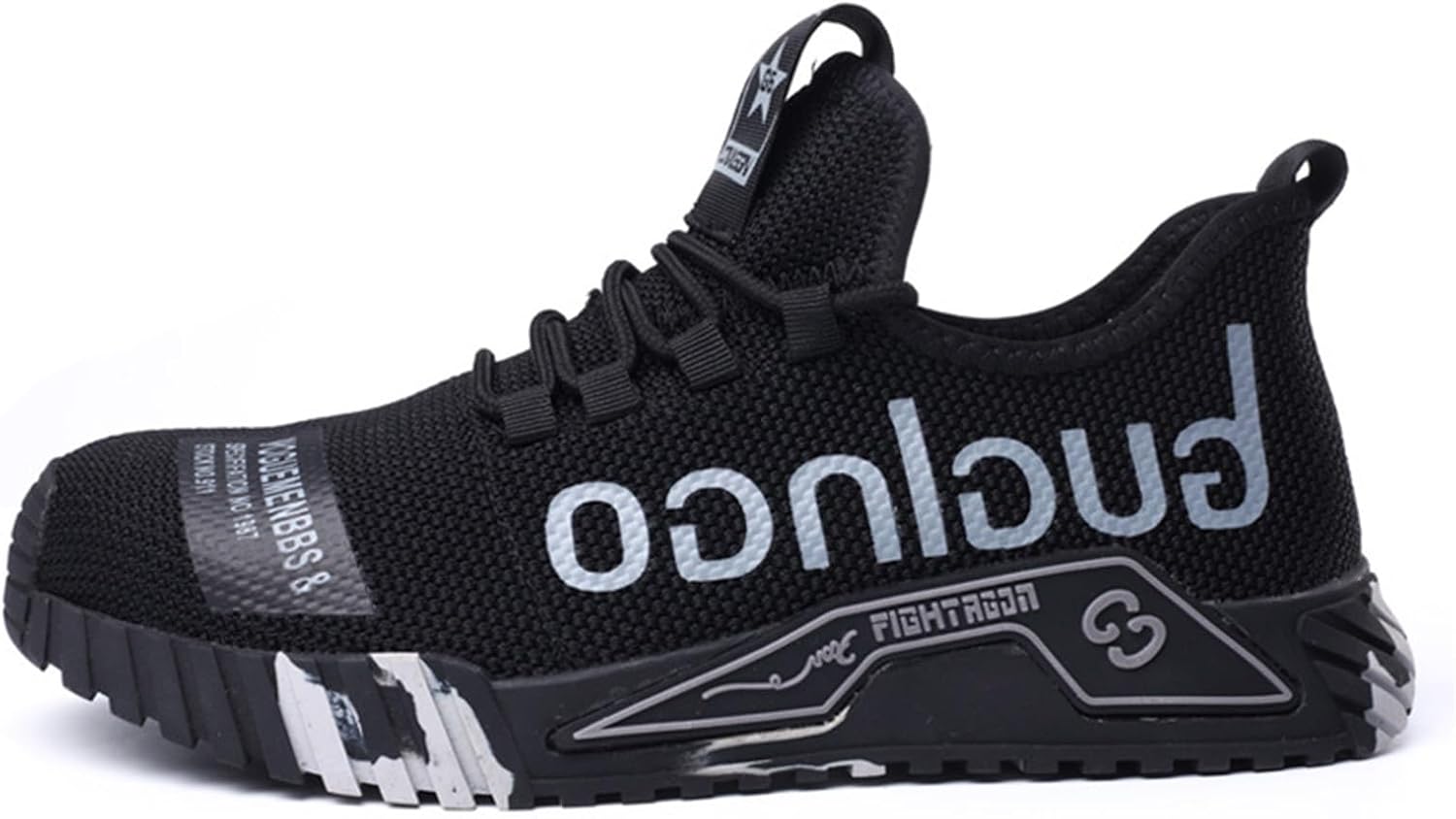 

Мужские ботинки с металлическим носком, дышащие кроссовки с металлическим носком для работы на улице, удобные легкие защитные ботинки с антипроколом для мужчин, для промышленного строительства (Цвет: черный, Размер: 11) Wcxty