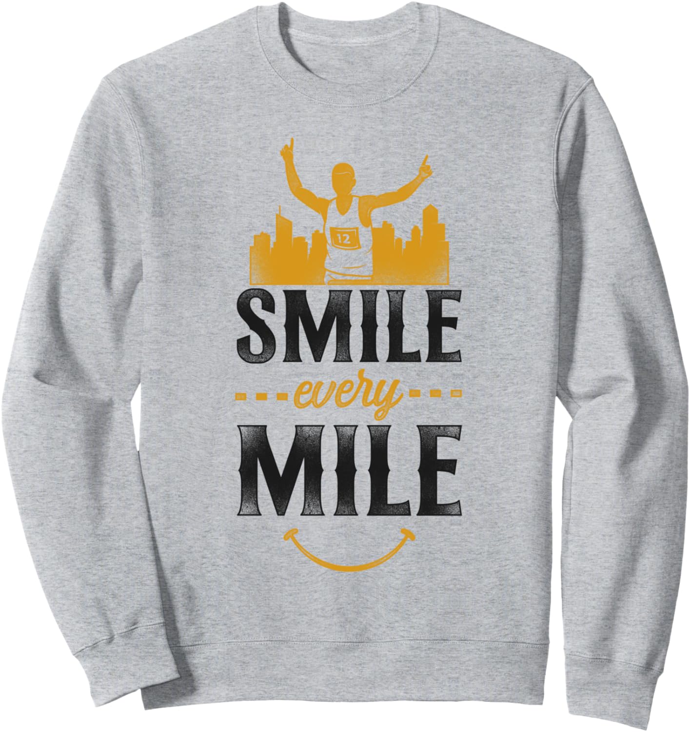 

Винтажная толстовка для бегуна на полумарафон «Улыбайся на каждой миле», серая (серый меланж), размер S Funny Running Jogging Jogger Hd0