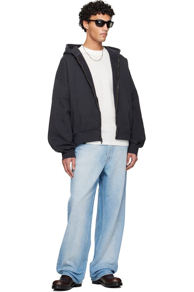 Fear Of God Essentials Черная классическая толстовка на молнии с вышивкой на тему праздников — фото 4