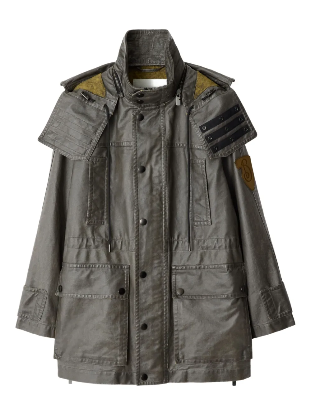 

Парка оверсайз с капюшоном BURBERRY, зеленый