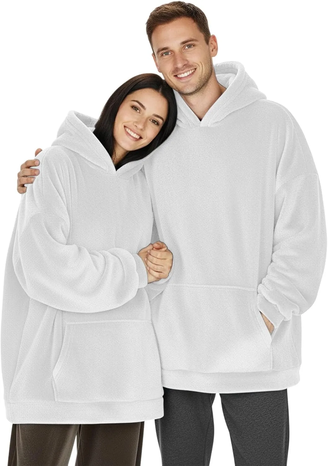 Толстовка с капюшоном Fuzzy Hoodie для женщин | с ушками медведя | теплая флисовая толстовка с капюшоном и карманами для дома | для дома и сна Generic, белый