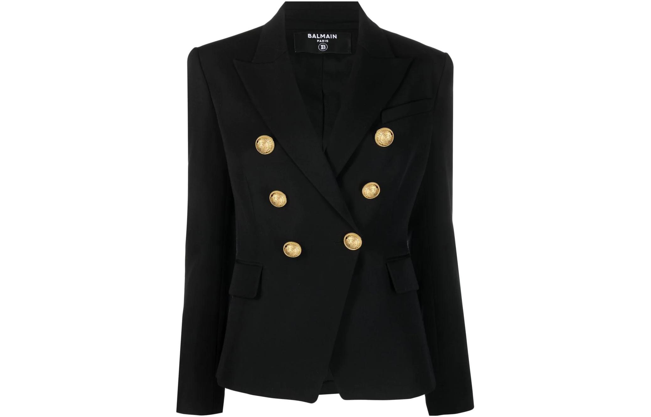 

BALMAIN Двубортный приталенный жакет, Black