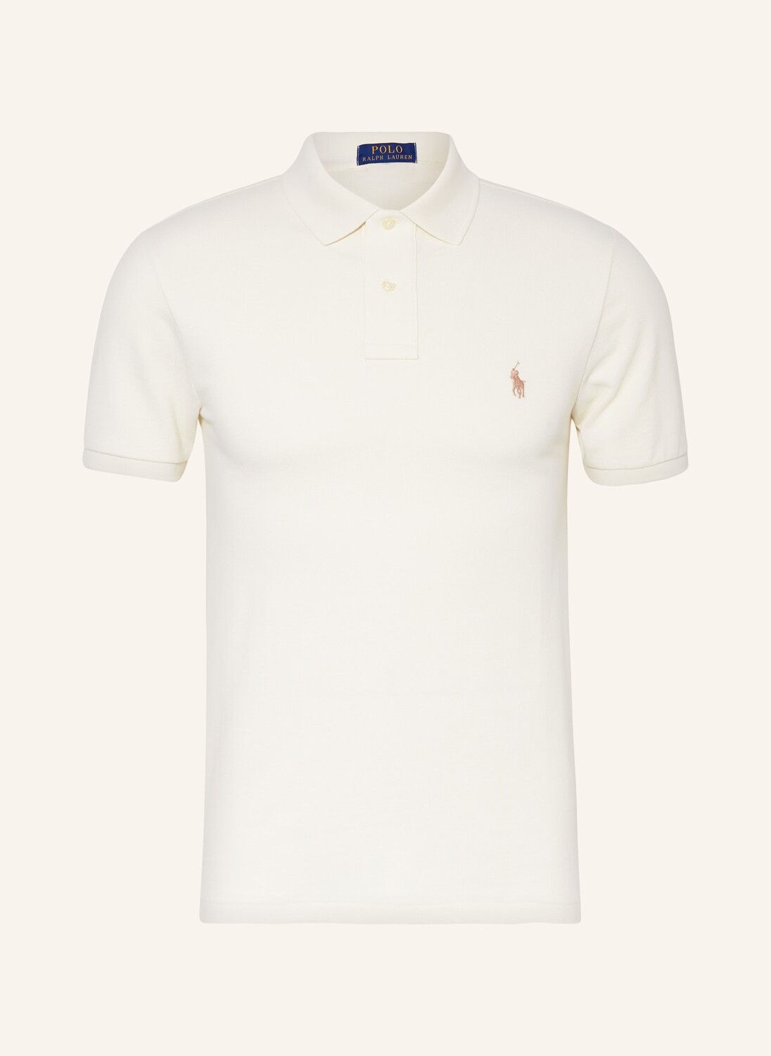 

Рубашка-поло узкого кроя из пике POLO RALPH LAUREN, кремовый