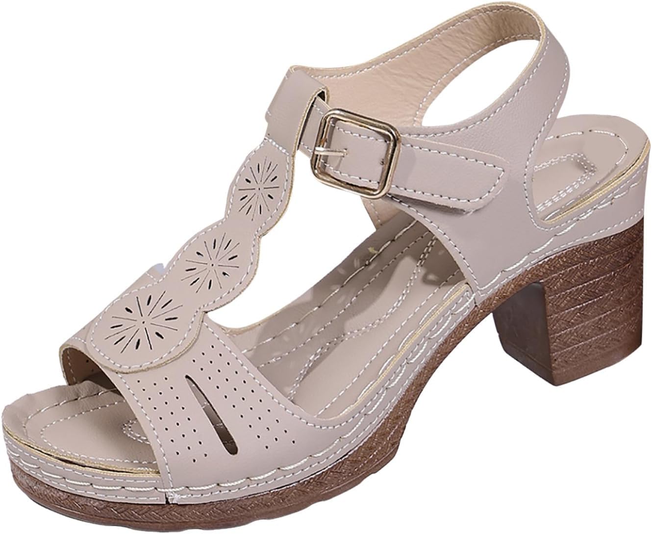 

Женские туфли на невысоком грубом каблуке, с открытым носком, с задником на ремешке, с устойчивым клиновидным каблуком, с квадратным открытым носком, с ремешком на щиколотке, нескользящие сандалии, повседневные, для вечеринок и свадеб Toumov, ха...