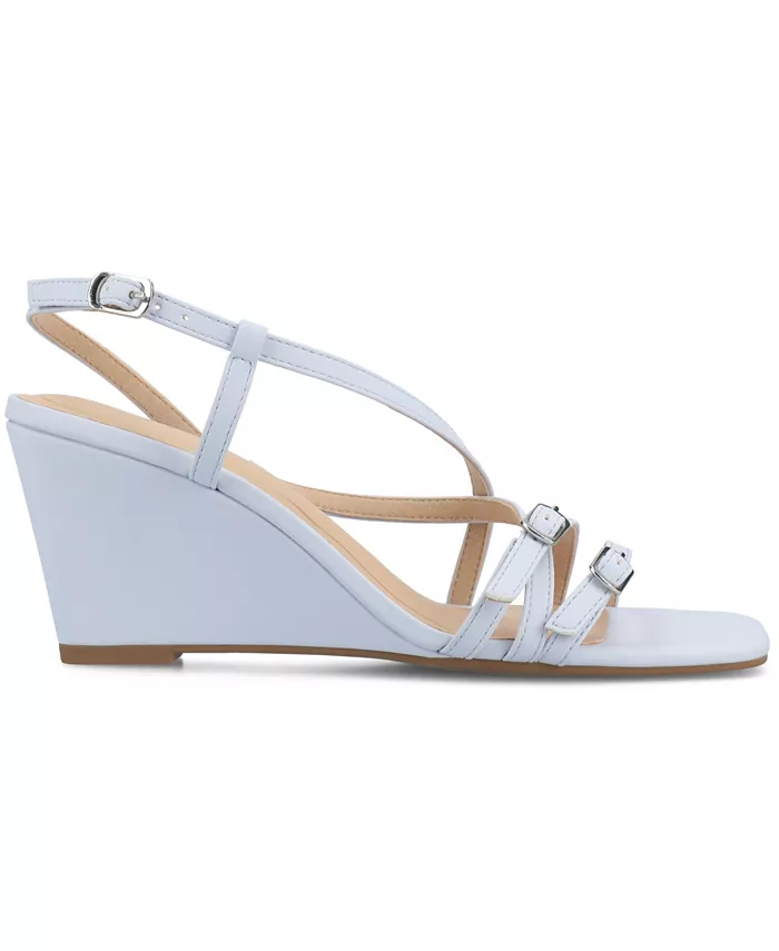 Женские босоножки Clinne на платформе с ремешками Journee Collection, синий — фото 2