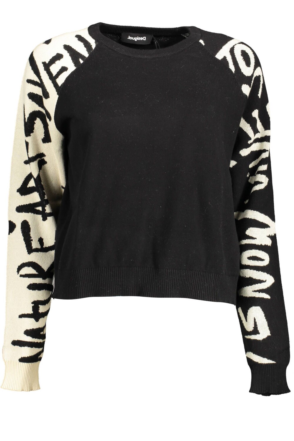 

Черный хлопковый женский свитер Desigual