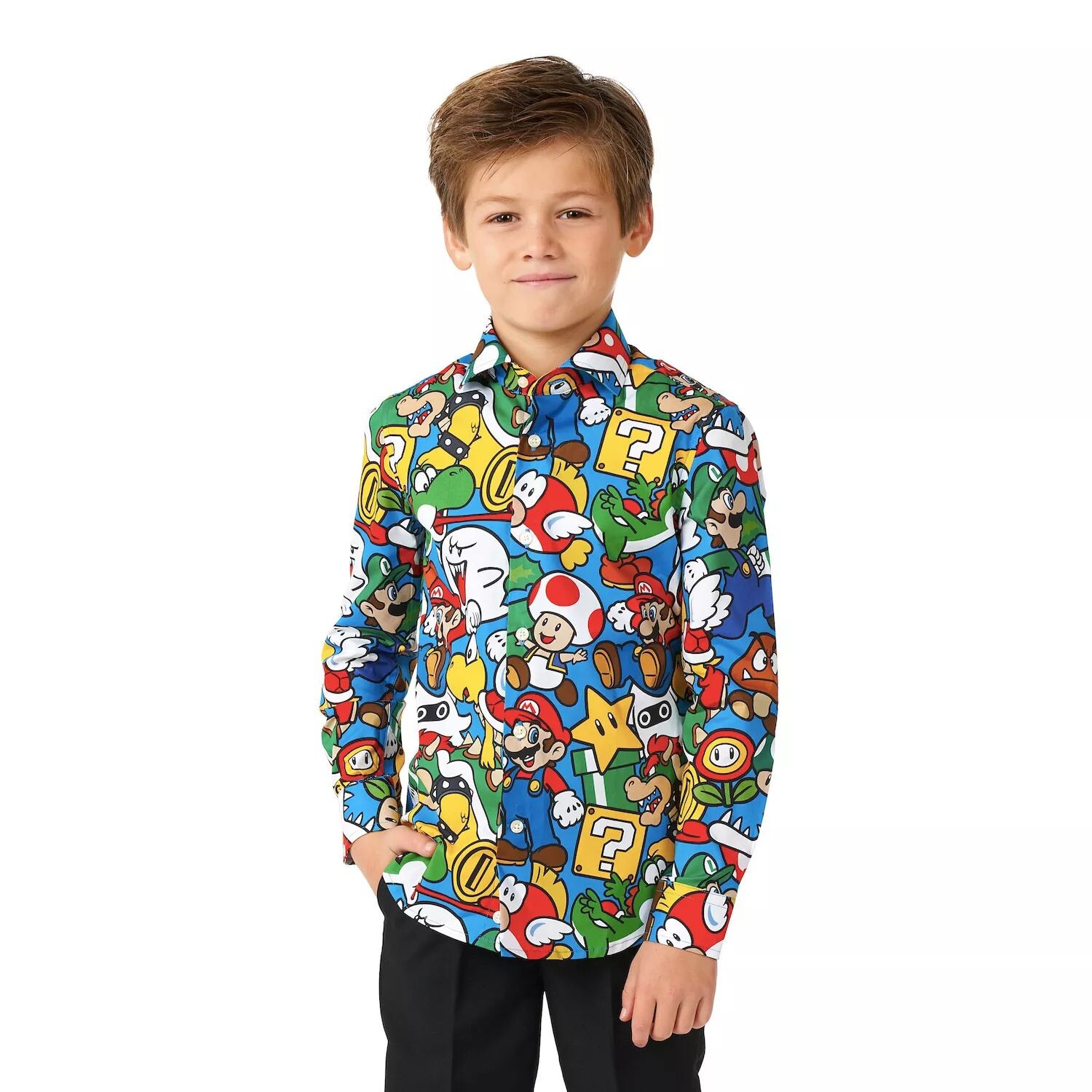Классическая рубашка на пуговицах OppoSuits Nintendo Super Mario для мальчиков 2–8 лет OppoSuits — фото 3