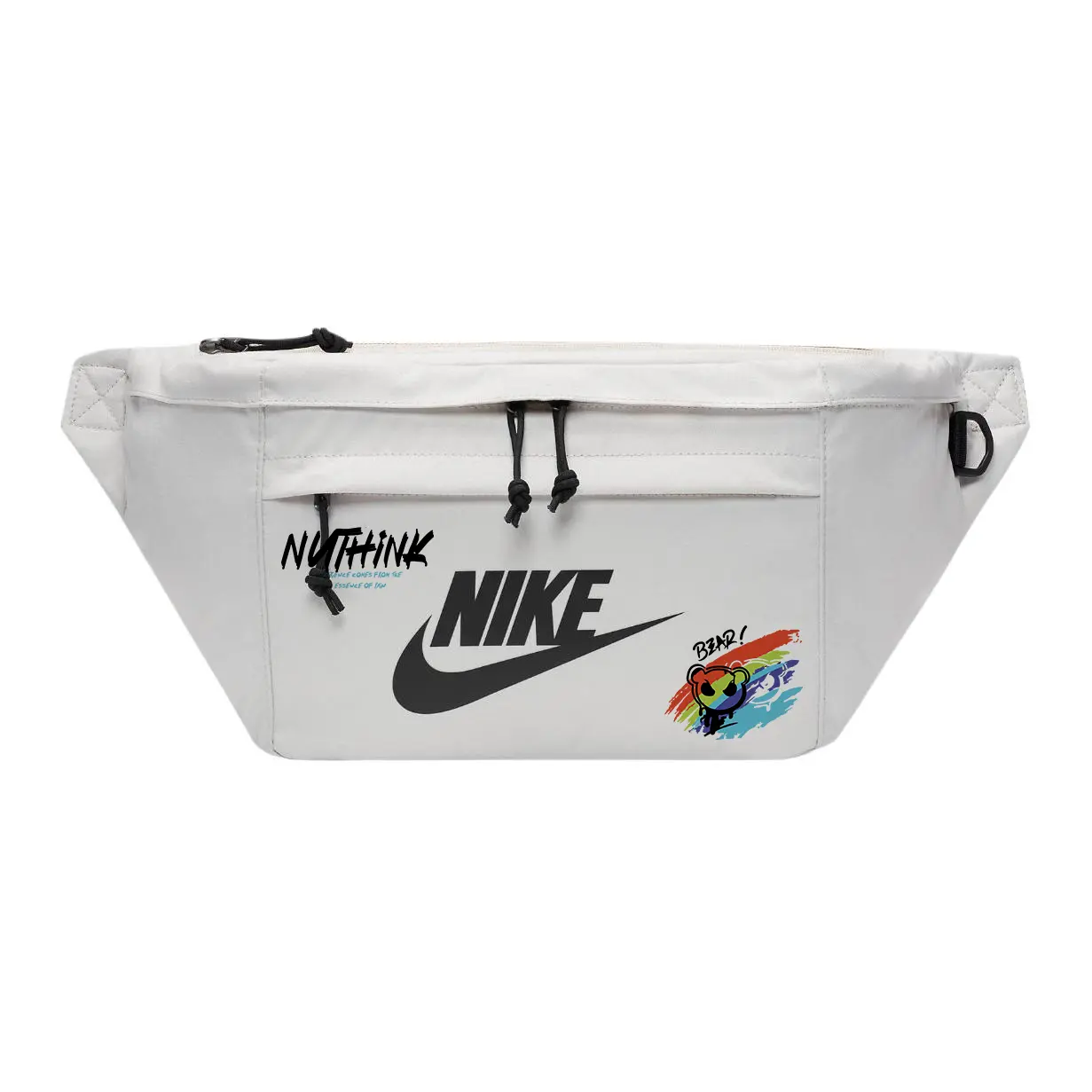 

Nike Тканевая поясная сумка через плечо унисекс светло-бежевая, Multicolor Bear