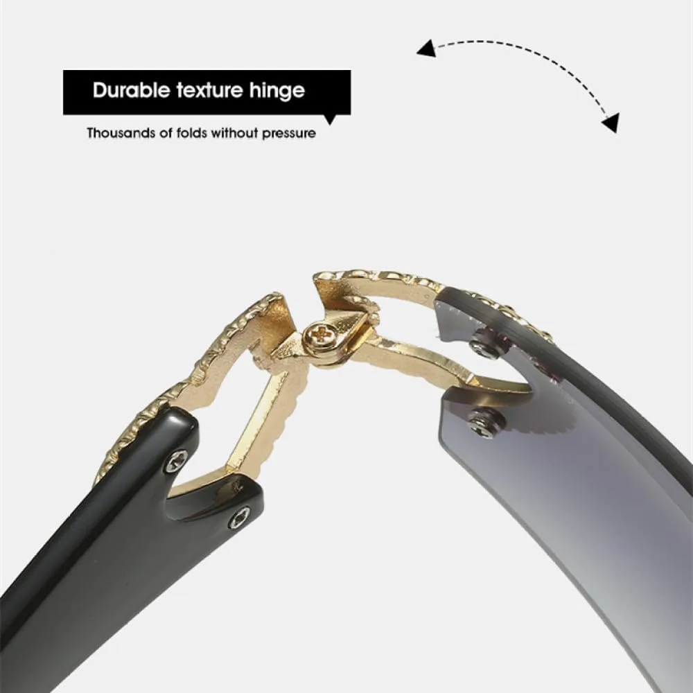 

Женские солнцезащитные очки без оправы, модные градиентные солнцезащитные очки обтекаемой формы в стиле панк, большие солнцезащитные очки generic, Tea Tea