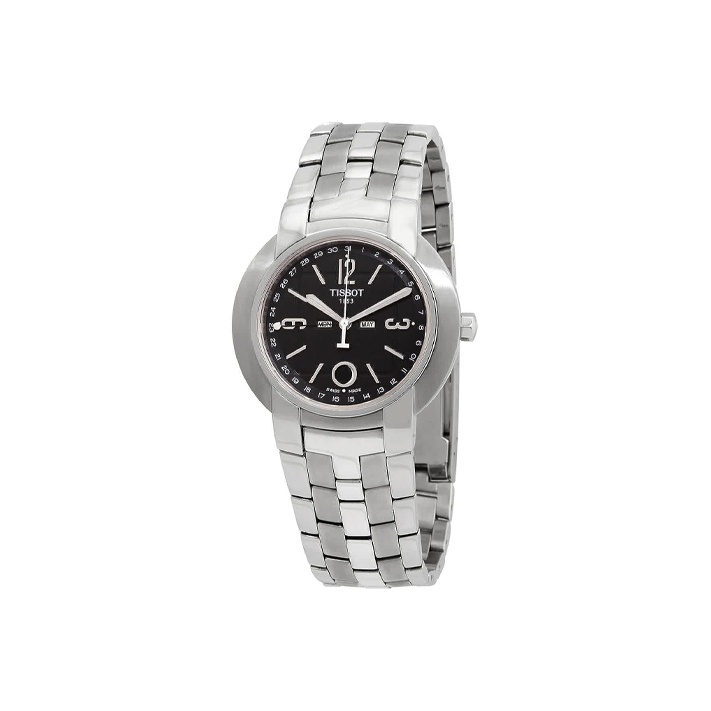 

TISSOT Часы Quartz Movement Men's Watch Watch 40mm Black Dial Stainless Steel Case Stainless Steel Watchband, Black