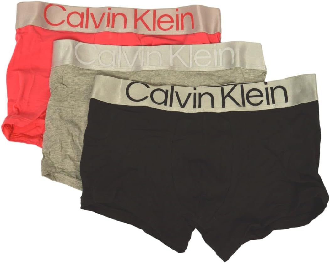 

Мужские боксеры Calvin Klein NB3130O из хлопка с эластичной резинкой и логотипом, упаковка из 3 пар, Jso Cherry Lipstich / Grey Heather / Black