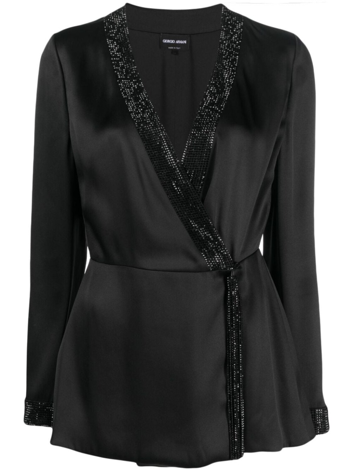

Giorgio Armani шелковый топ Shiret с кристаллами, черный