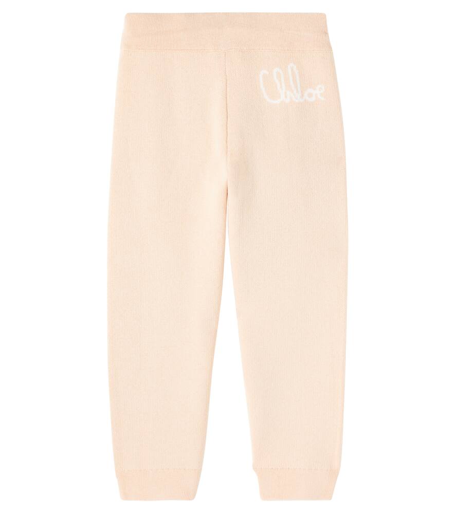 Хлопковые и шерстяные брюки с логотипом Chloé Kids, Rabane — фото 3