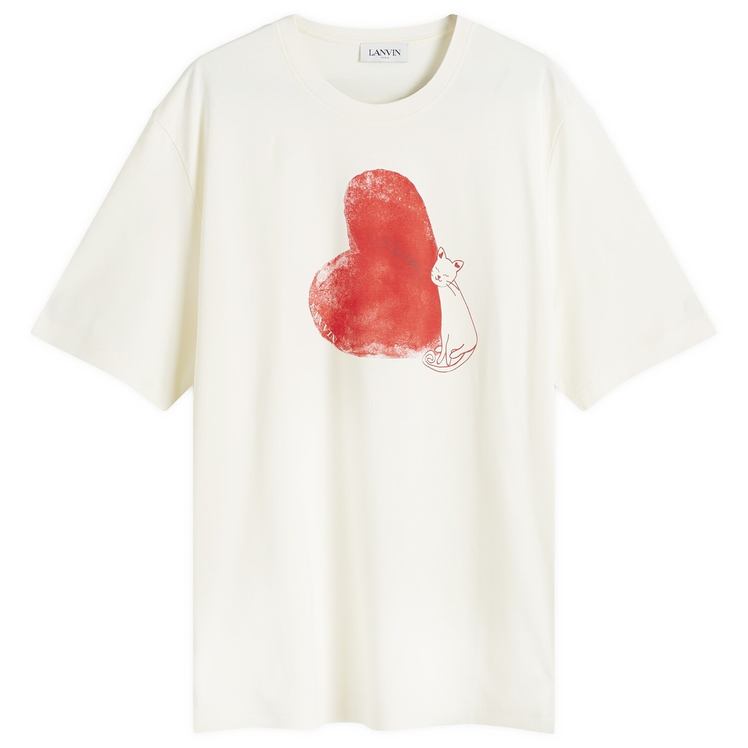 

Футболка Lanvin Qixi Heart T-Shirt, цвет Optic White