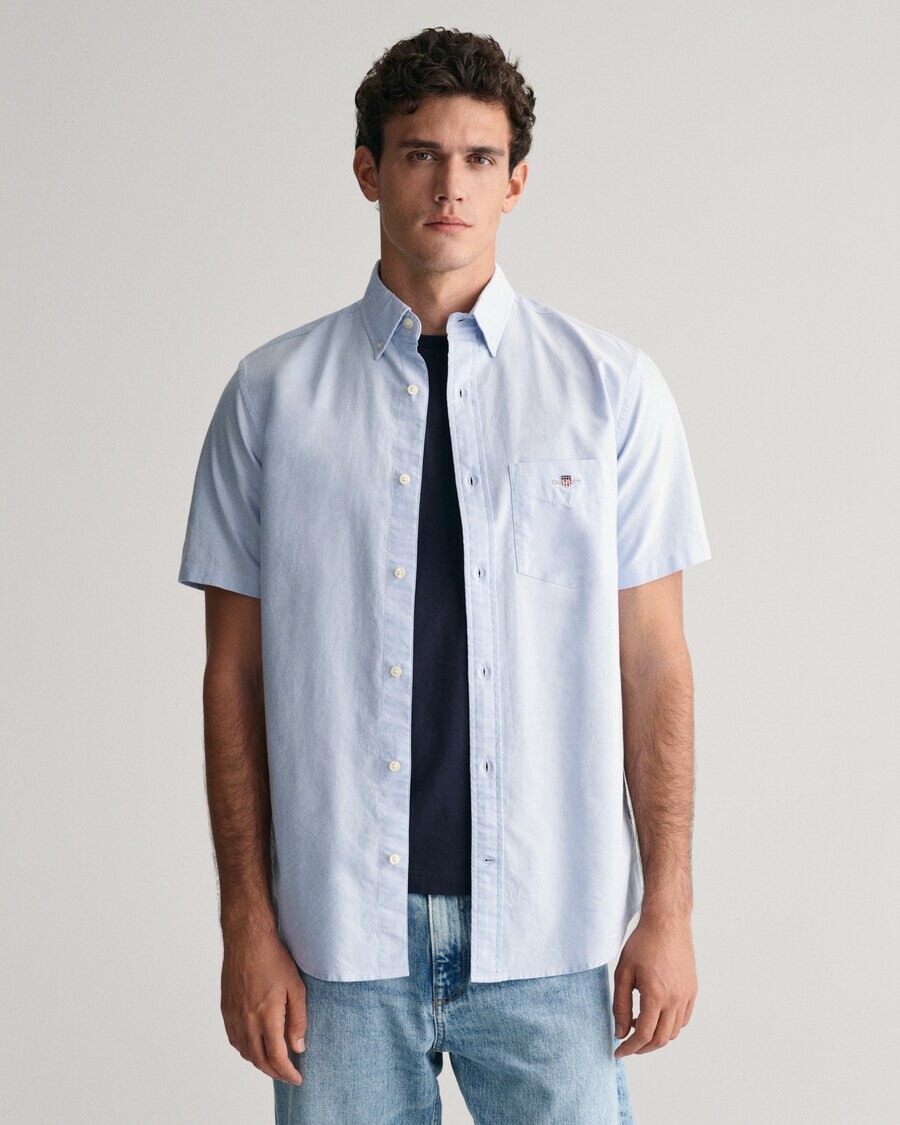 

Повседневная рубашка GANT Regular fit Button Up Shirt, светло-синий