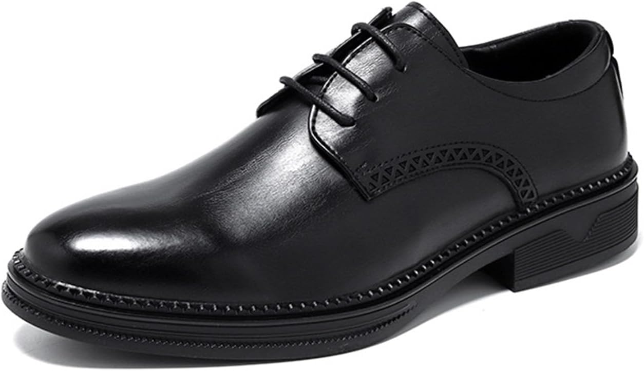 

Мужские оксфорды KYOESCAI Классические шнурованные Формальные деловые броги Дерби Повседневная обувь с противоскользящей подошвой для свадьбы и вечеринки, черный