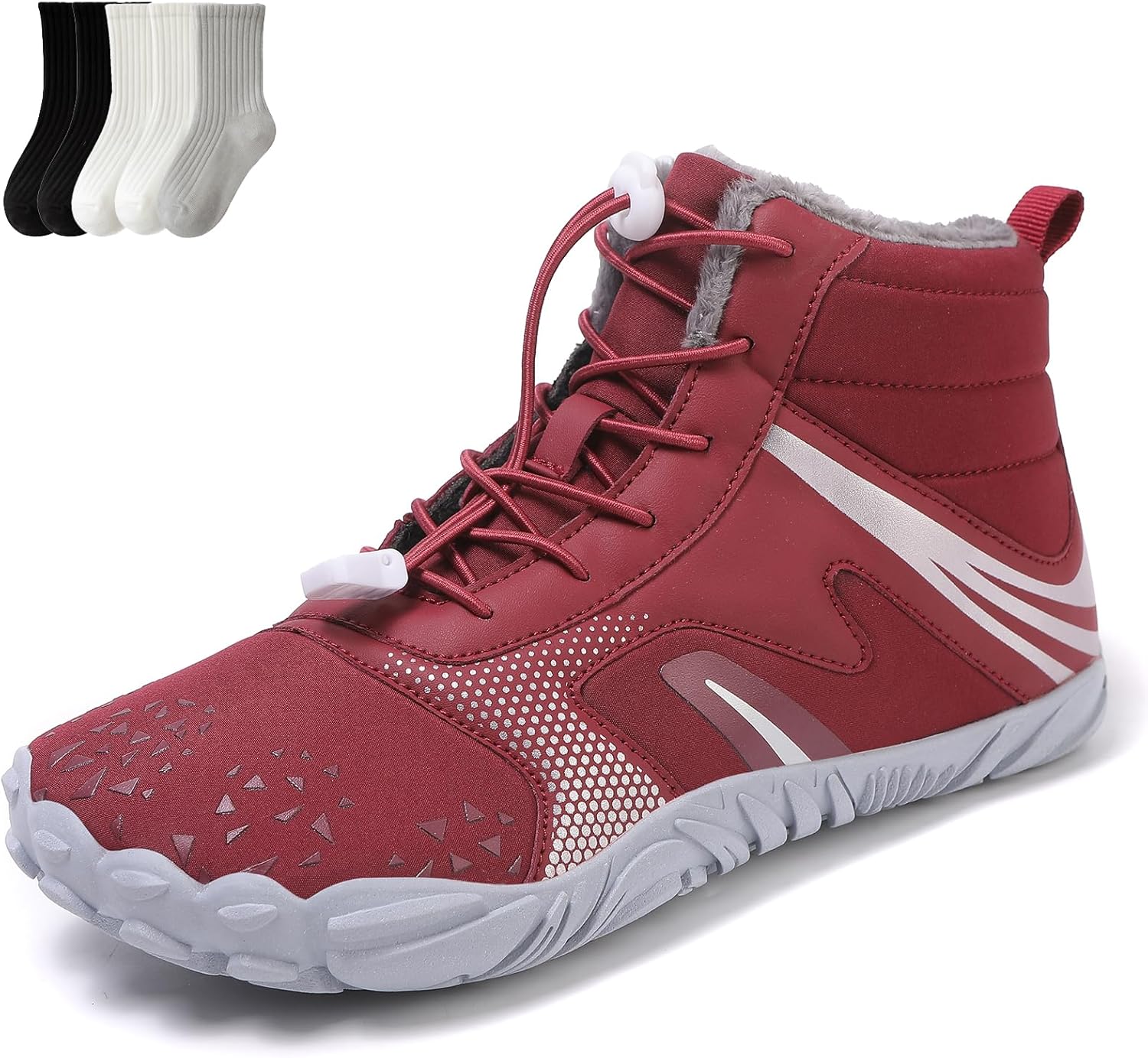 

Зимние походные босоножки для женщин и мужчин 2025, водонепроницаемые и противоскользящие ботинки с широкой носочной частью Rolinb, красный