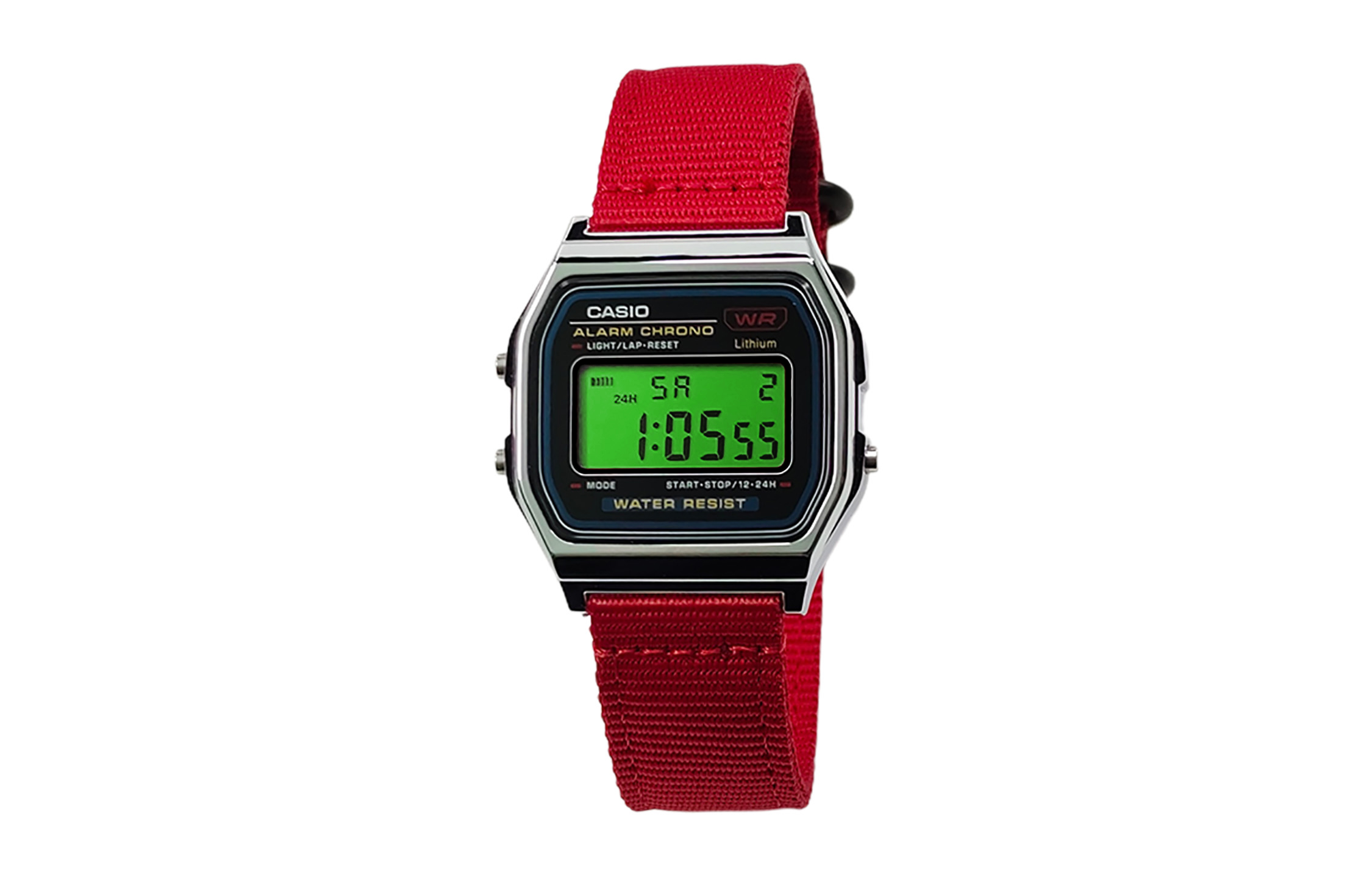 

CASIO Мужские часы Retrofit Series с кварцевым механизмом и нейлоновым ремешком, черный циферблат