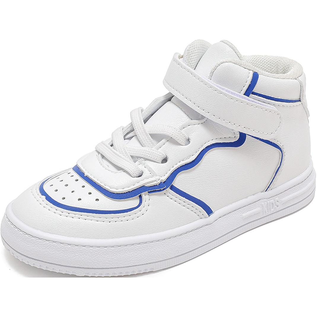 

Детские кроссовки для скейтбординга с противоскользящим покрытием и высоким берцем, устойчивые к износу WARRIOR, белый/синий