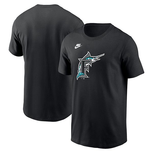 Мужская черная футболка florida marlins cooperstown collection с логотипом команды Nike — фото 2