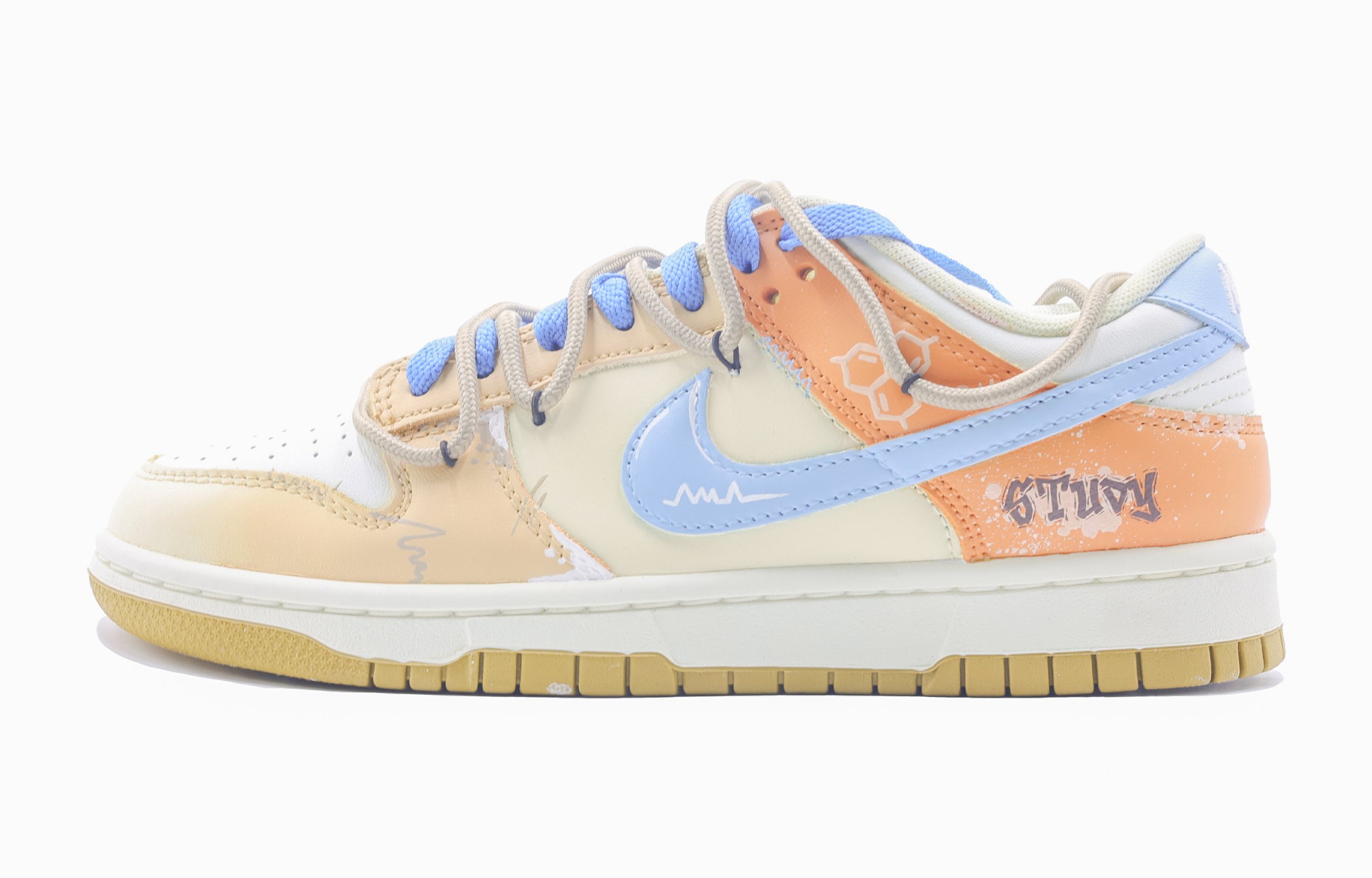 

Nike Кроссовки для скейтбординга Dunk Orange Heart, износостойкие, низкие, мужские, желто-оранжевые