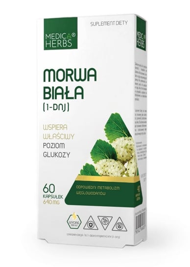 

Белая шелковица (1-DNJ) 640 мг Medica Herbs Уровень глюкозы, 60 капсул