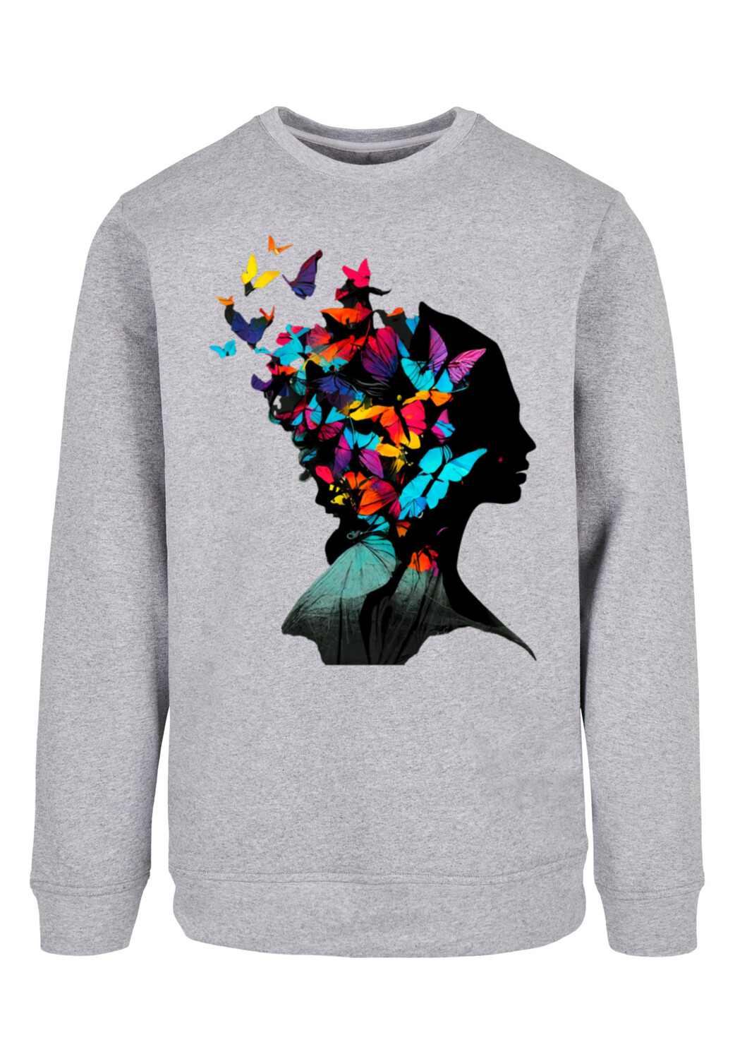 

Пуловер F4NT4STIC Sweatshirt Schmetterling Silhouette CREW, цвет grau meliert
