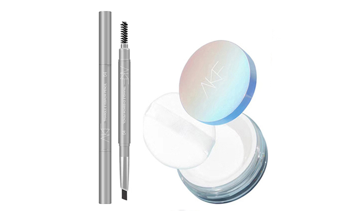 

Набор косметики для женщин AKF, светло-Translucent Oil-Control Loose Powder 10g+04 Elegance светло-серый