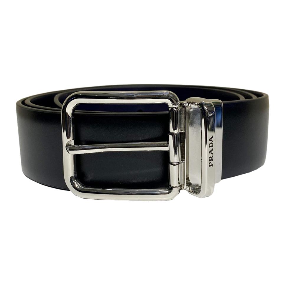 

PRADA Кожаный ремень из натуральной кожи унисекс черный, Black