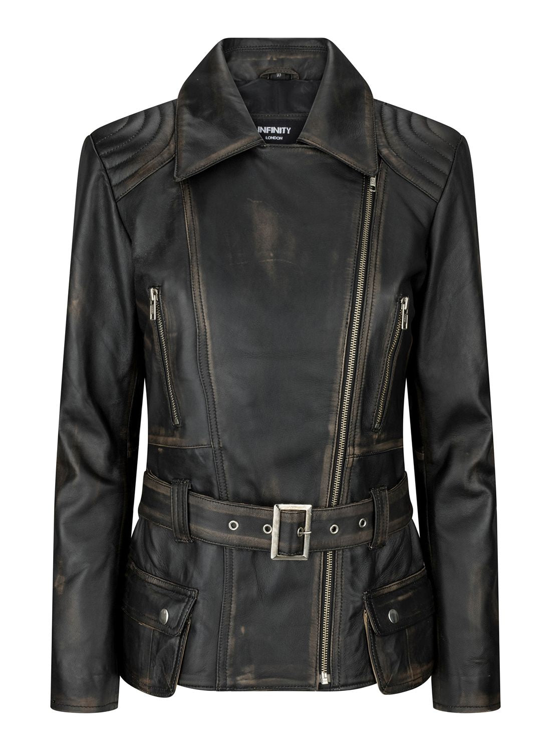 

Приталенная куртка цвета загара с поясом TruClothing, цвет black gold