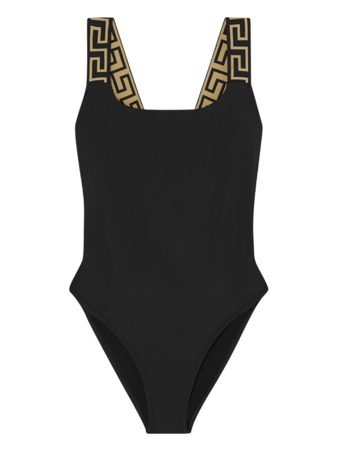 Купальник с узором Greca Versace, черный