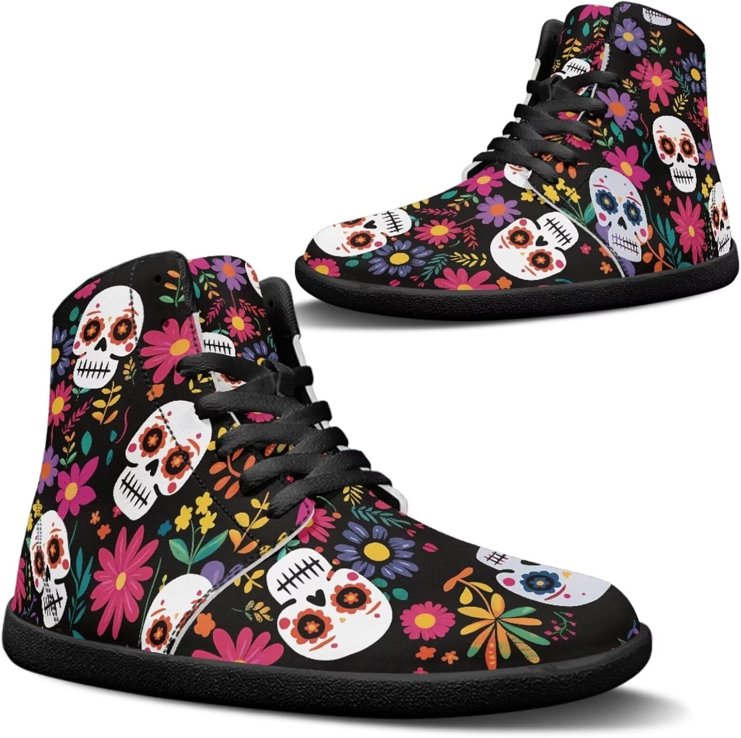 

Мужские кроссовки Jeiento с черепом из сахара, подошва с нулевым перепадом, для трейлового бега, с широкой носочной частью, Mexican Sugar Skull