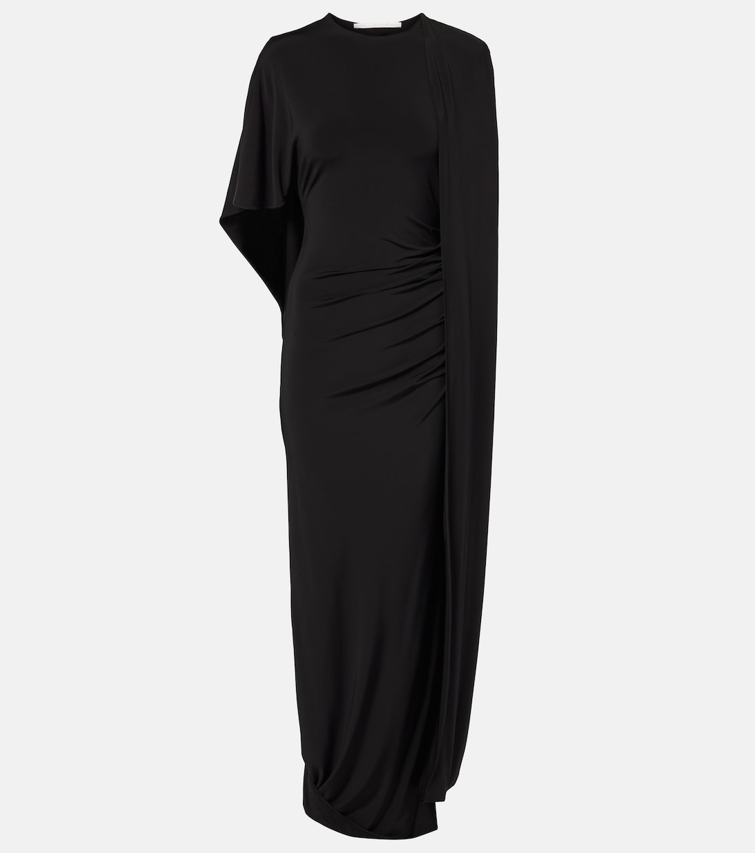 

Платье с накидкой и сборками Stella McCartney, черный