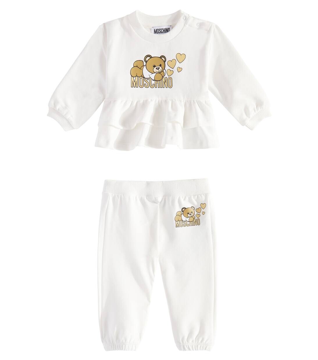 

Комплект из толстовки и спортивных штанов Baby Teddy Bear Moschino Kids, цвет cloud