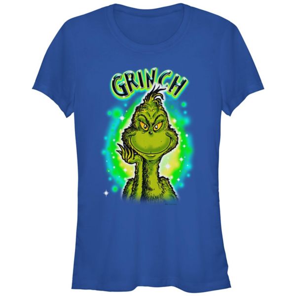 

Футболка для юниоров с графическим фоном и аэрографией Dr. Seuss Grinch, синий
