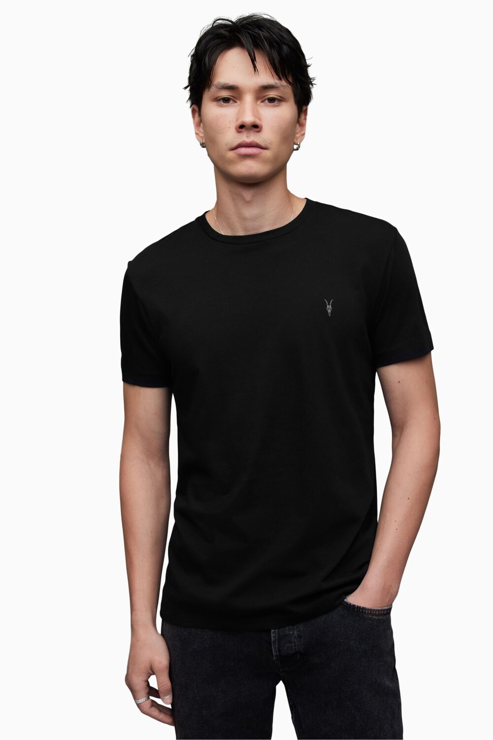 

Футболка Allsaints в тон с круглым вырезом All Saints, черный