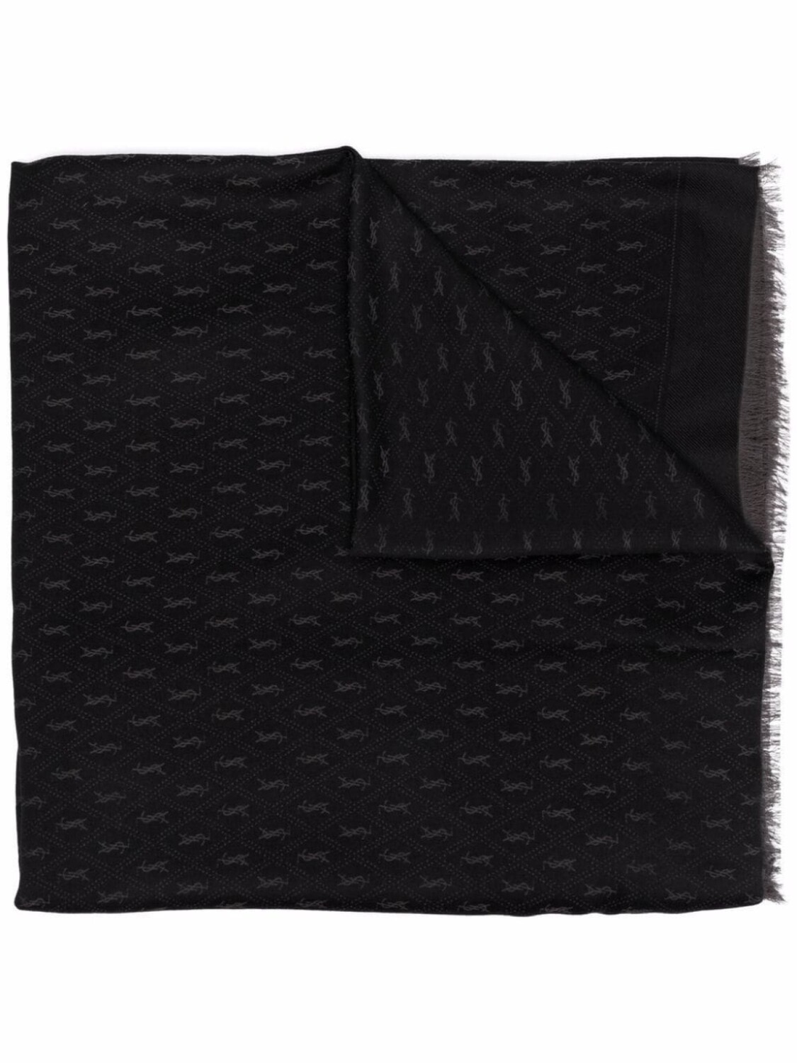 

Saint Laurent шарф тонкой вязки с монограммой, черный