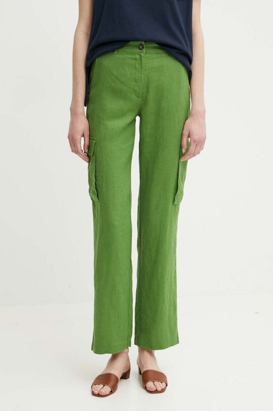 

Льняные брюки United Colors of Benetton, зеленый