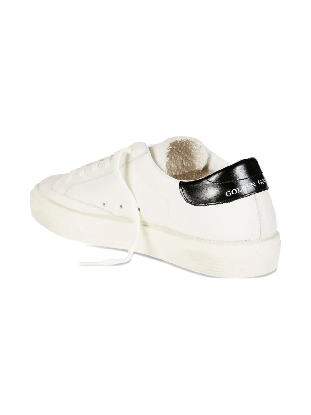 Кожаные кеды may с блестящей звездой Golden Goose Kids, белый — фото 3
