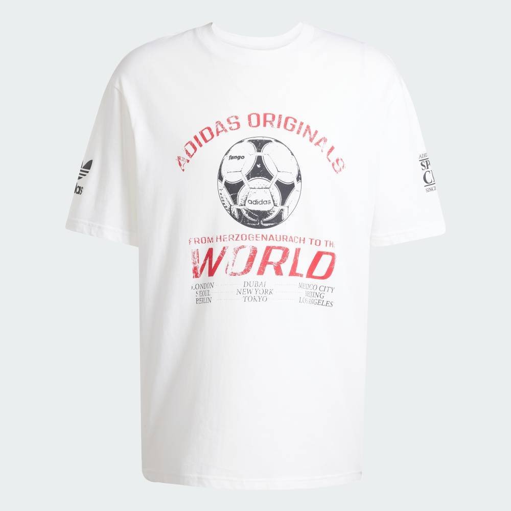 Футболка с коротким рукавом и футбольным принтом в стиле 90-х Adidas, white — фото 4