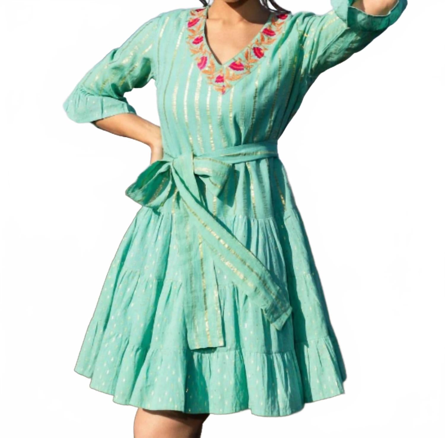 

Brisara Мини-платье Sitara зеленого цвета