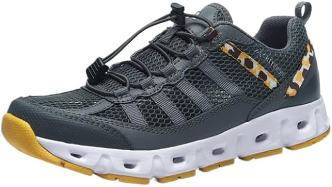 

Мужские повседневные кроссовки для походов и прогулок, спортивные, для бега, с дышащей текстильной вставкой и водоотталкивающие Waolsu, желтый/серый