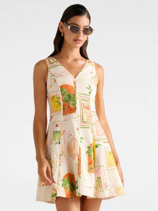 

Fran Fit and Flare мини-платье из льняной смеси Forever New, Multi