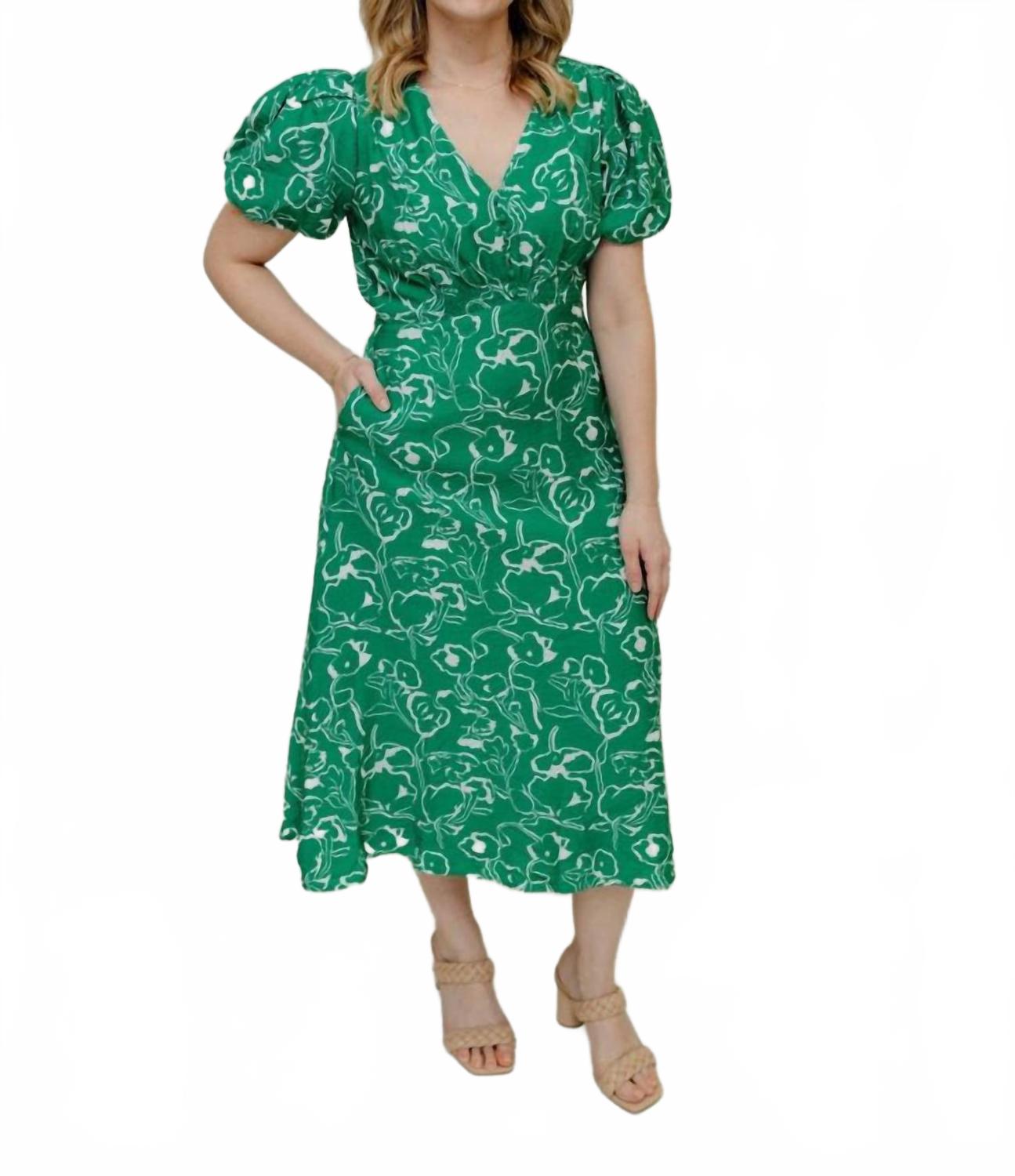 

Платье Mai Floral миди в листовом зеленом SKIES ARE BLUE