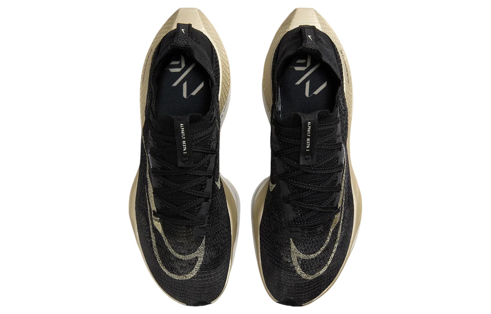 Nike Air Zoom Alphafly Next% 2 Black Metallic Gold Grain, черный золотой — фото 4