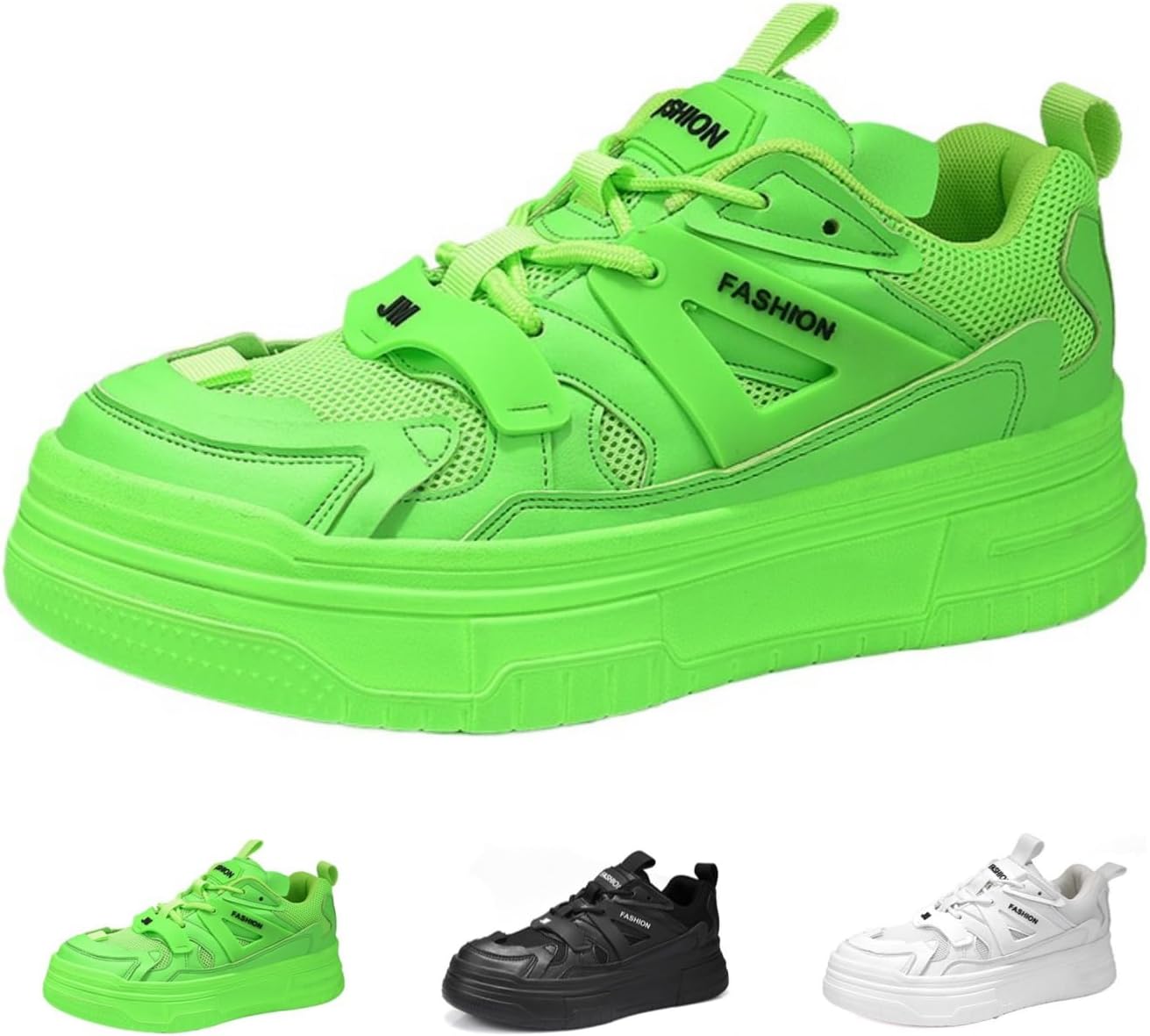 

Модные мужские кроссовки Y2K из сетки с массивной подошвой, легкие, дышащие, для спорта и повседневной носки Macefil, зеленый