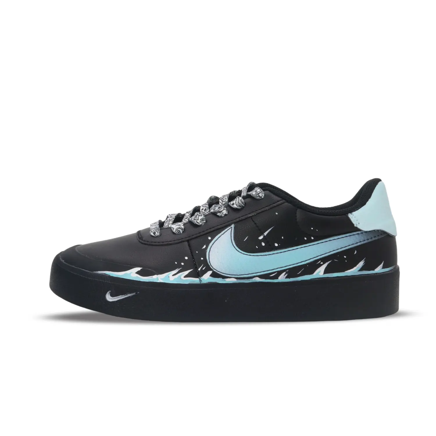 

Nike Кроссовки для скейтбординга Court Shot Riding The Waves с амортизацией и износостойкостью, мужские, черно-синие