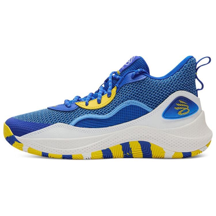 

Баскетбольные кроссовки Curry унисекс средней высоты, синие/желтые Under Armour